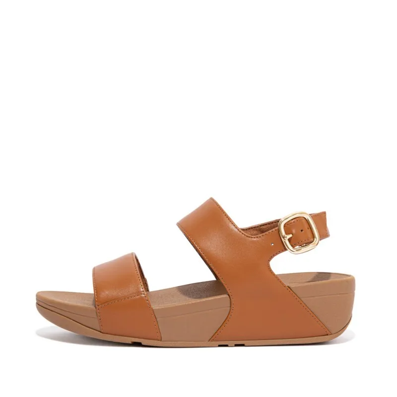 Lulu Leather Sandals, Marrone Chiaro