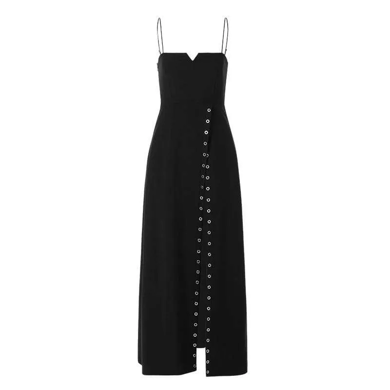 Fitted Slip Dresses with Sexy Gothic Slit