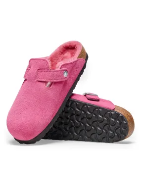 Fuchsia Shearling Clog in Boston style