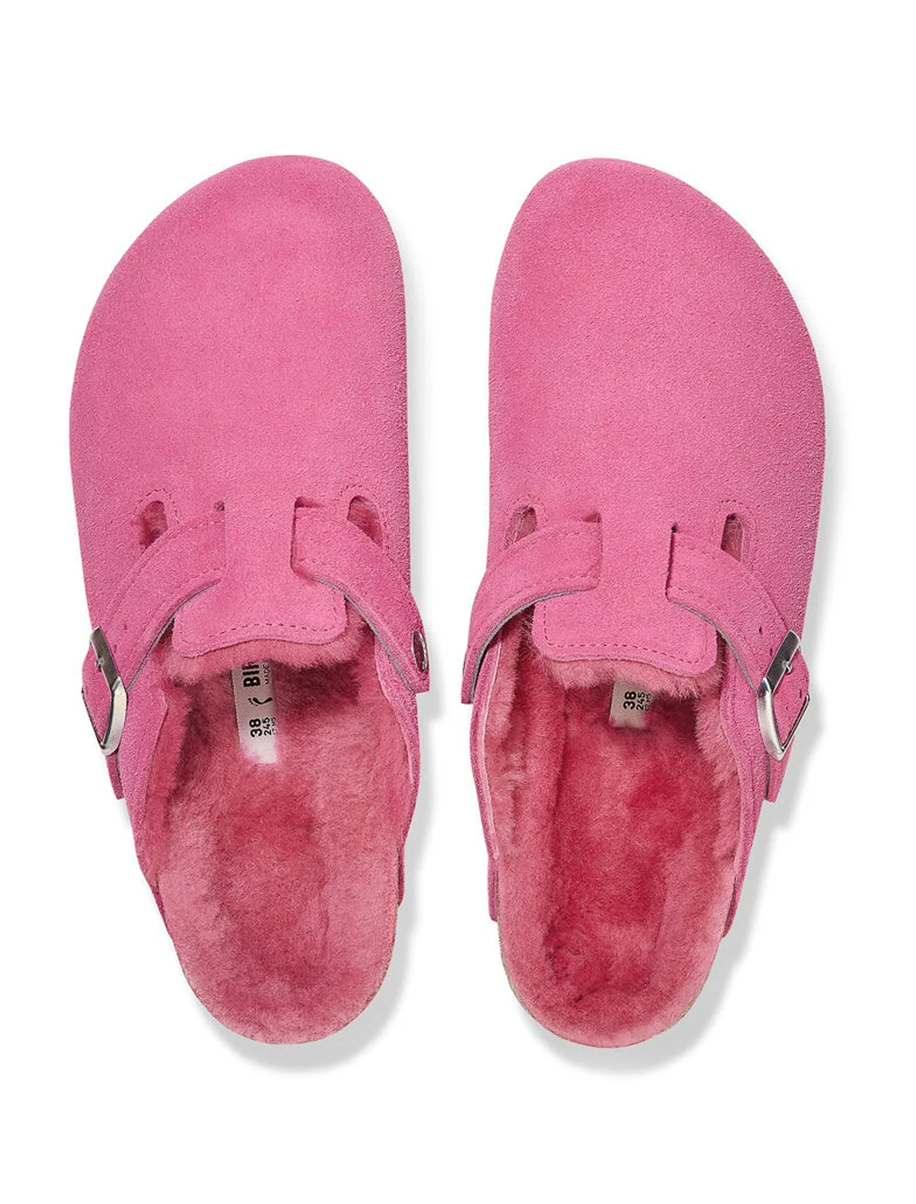 Fuchsia Shearling Clog in Boston style