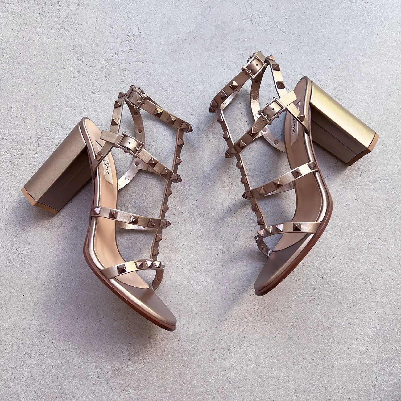 Rockstud Gladiator Block 90 Nappa Sandals