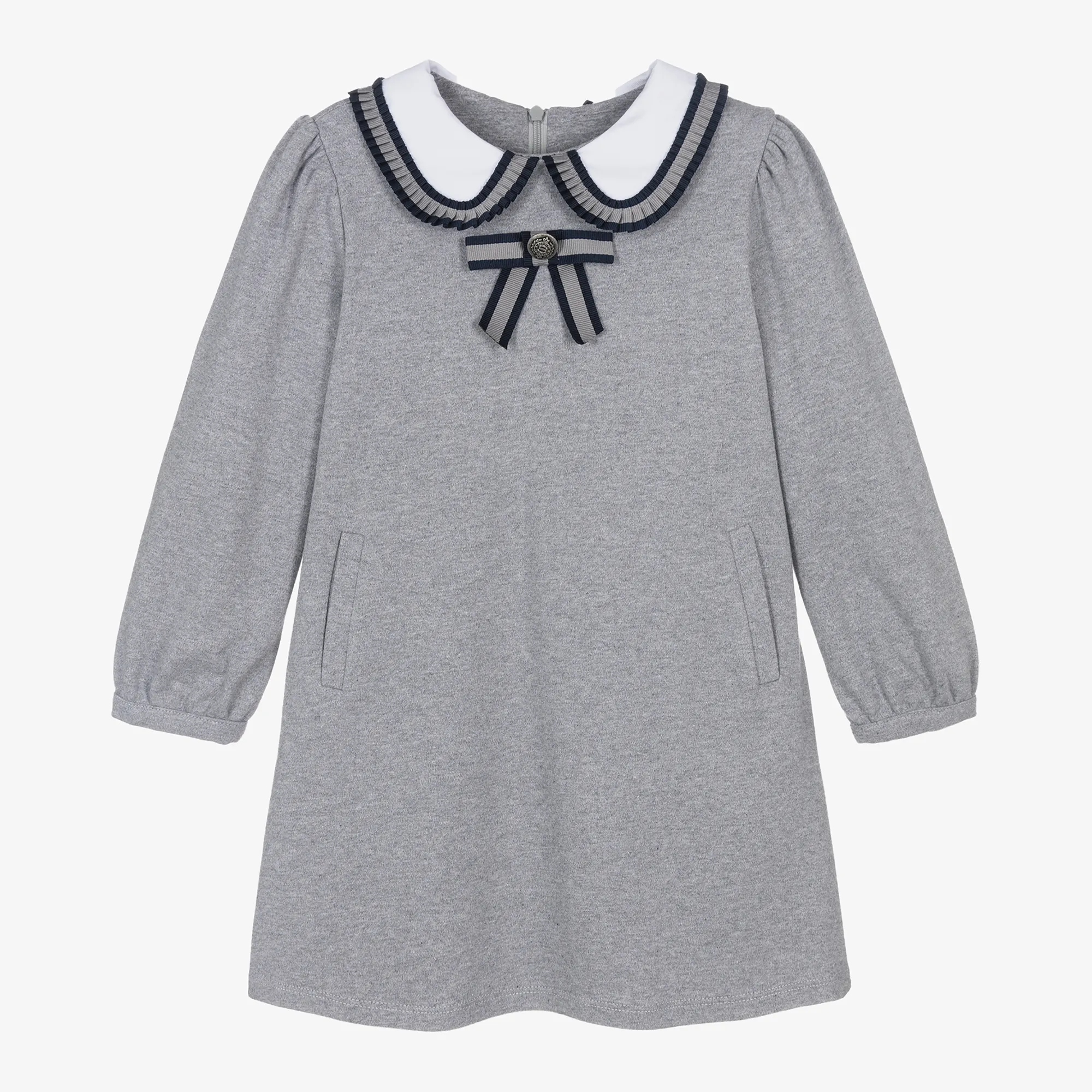 Girls Grey Marl Cotton Jersey Dress