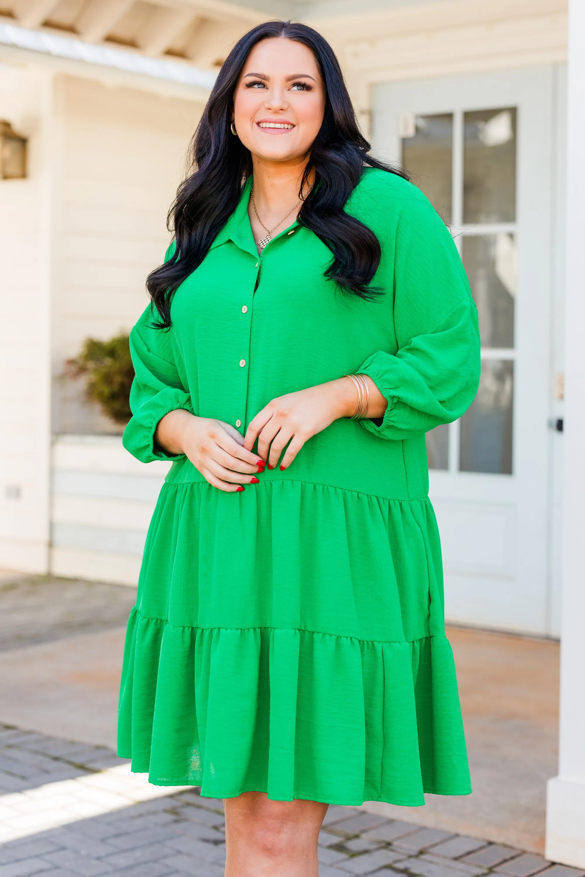 Enchanting Dreams Dress in Kelly Green