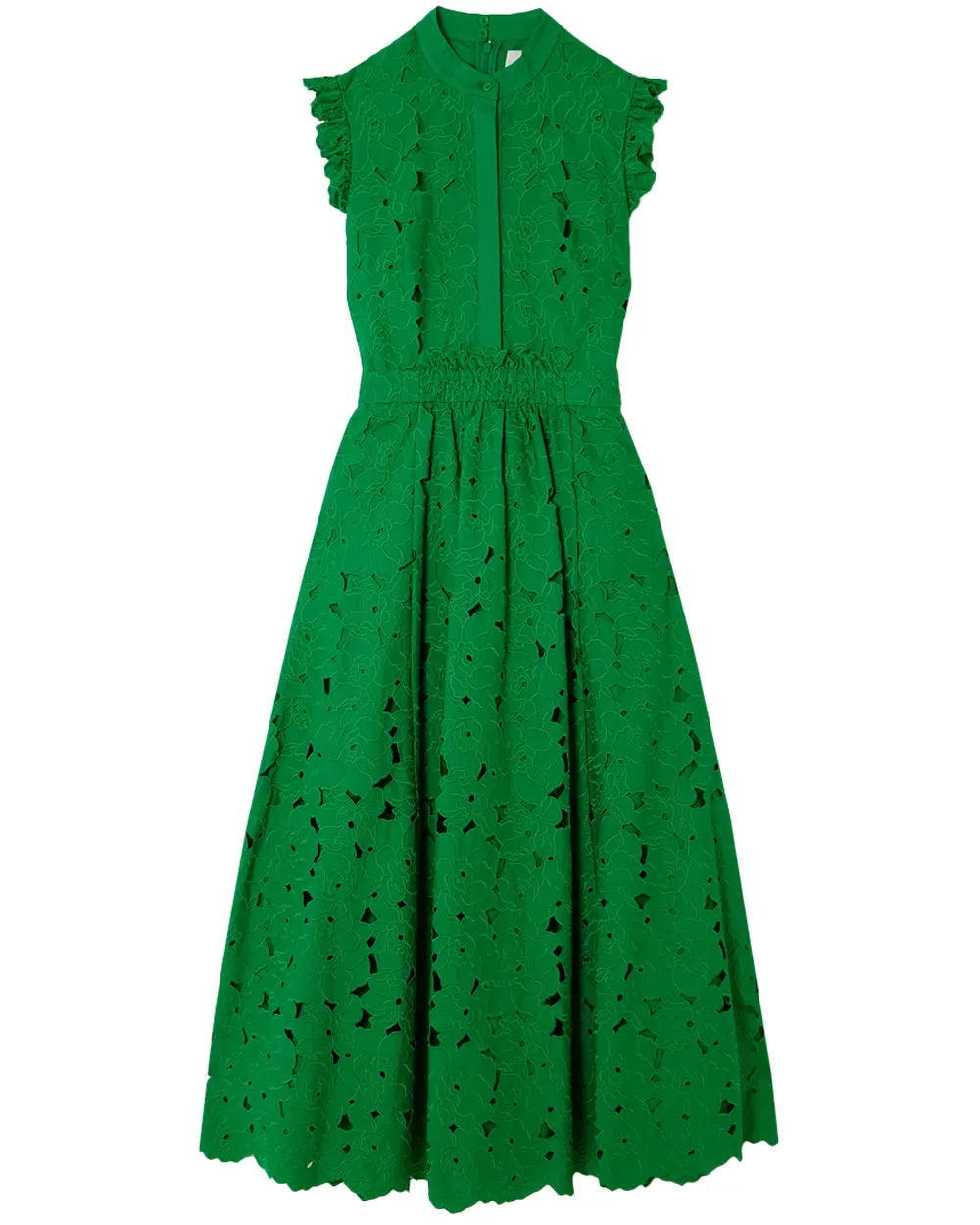 Green Eyelet Sleeveless Dress