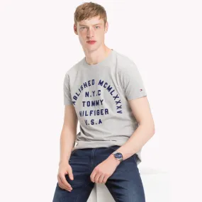 Grey Stamp Logo Organic T Shirt | Shirts | Tommy Hilfiger