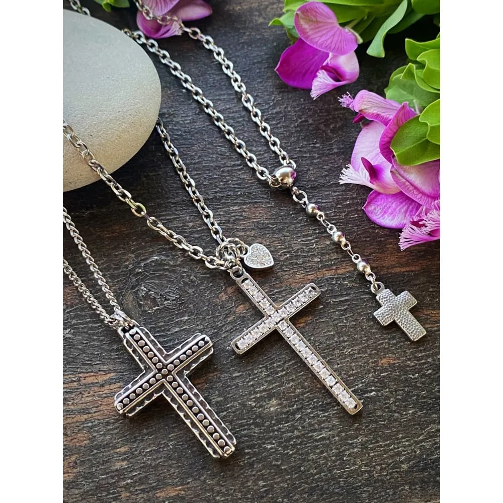 Hammered Cross Necklace