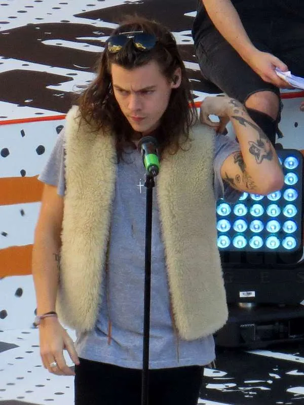 Harry Styles L A Street Style Shearling Vest