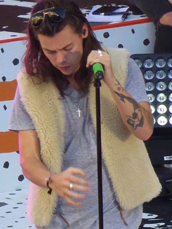 Harry Styles L A Street Style Shearling Vest