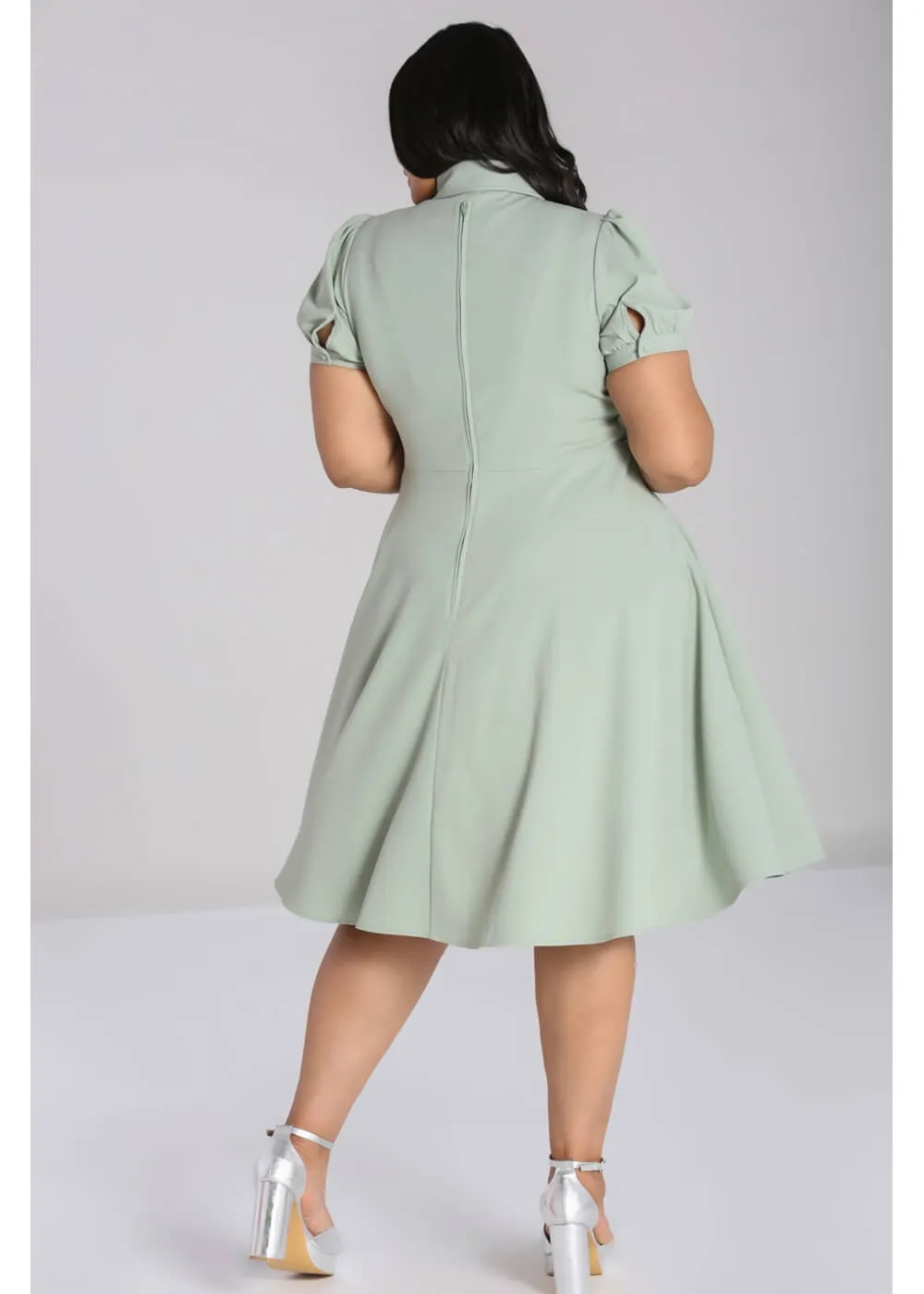 Vintage-Inspired Green A-Line Dress by Hell Bunny