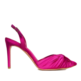 Hot Pink Satin Slingbacks - Ana Model