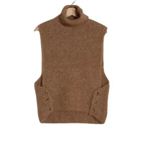 indi & cold   Chaleco Turtleneck Vest Camel