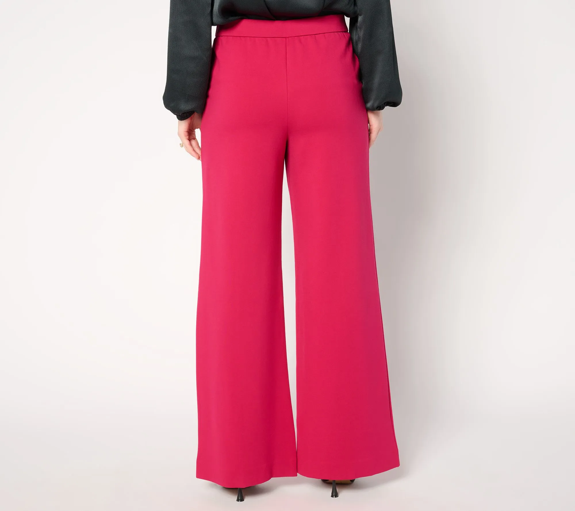 Isaac Mizrahi Live! Regular Sublime Stretch Ponte Wide Leg Pants