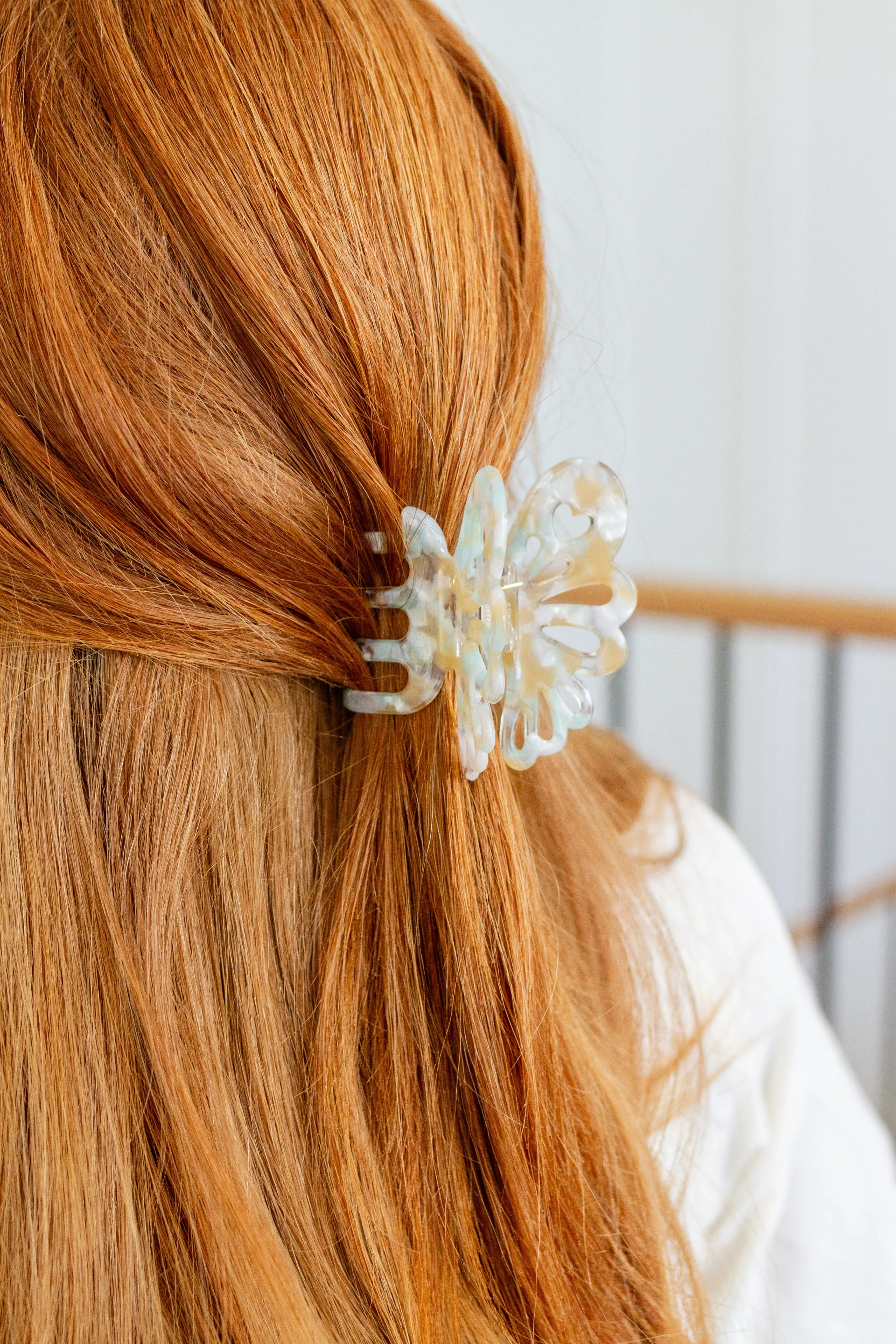 Ivory Butterfly Claw Hair Clip