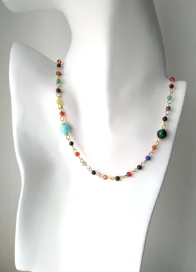 Beaded Jeweled Chain Necklaces