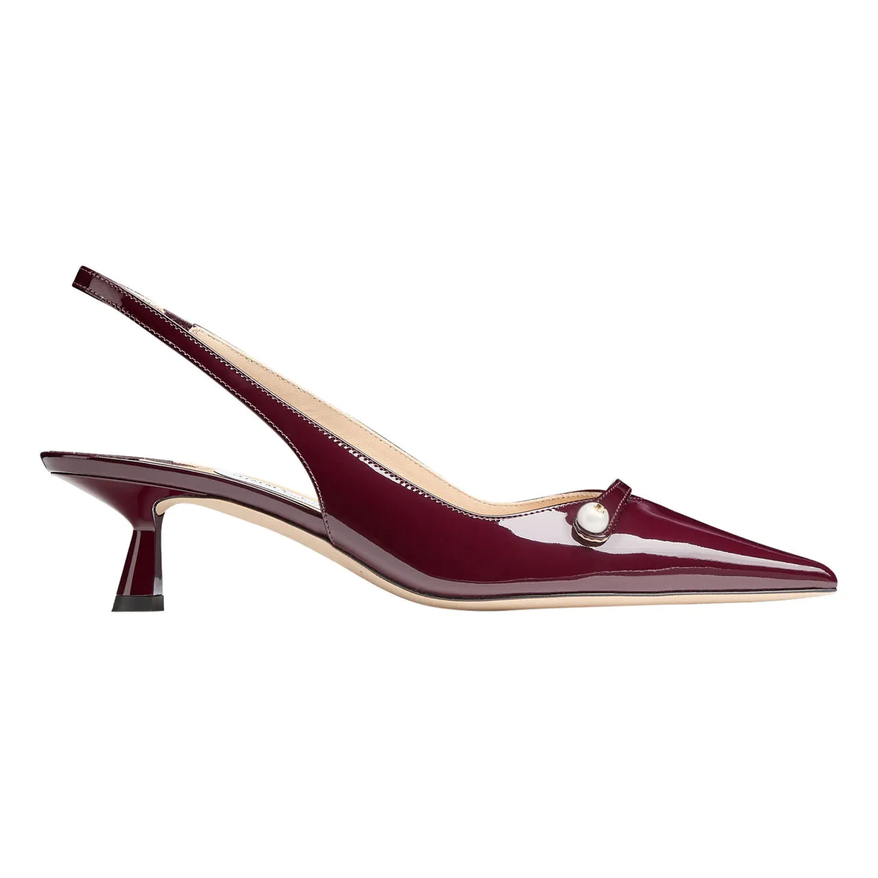 Jimmy Choo Amita 45 Slingback Kitten Heels Red