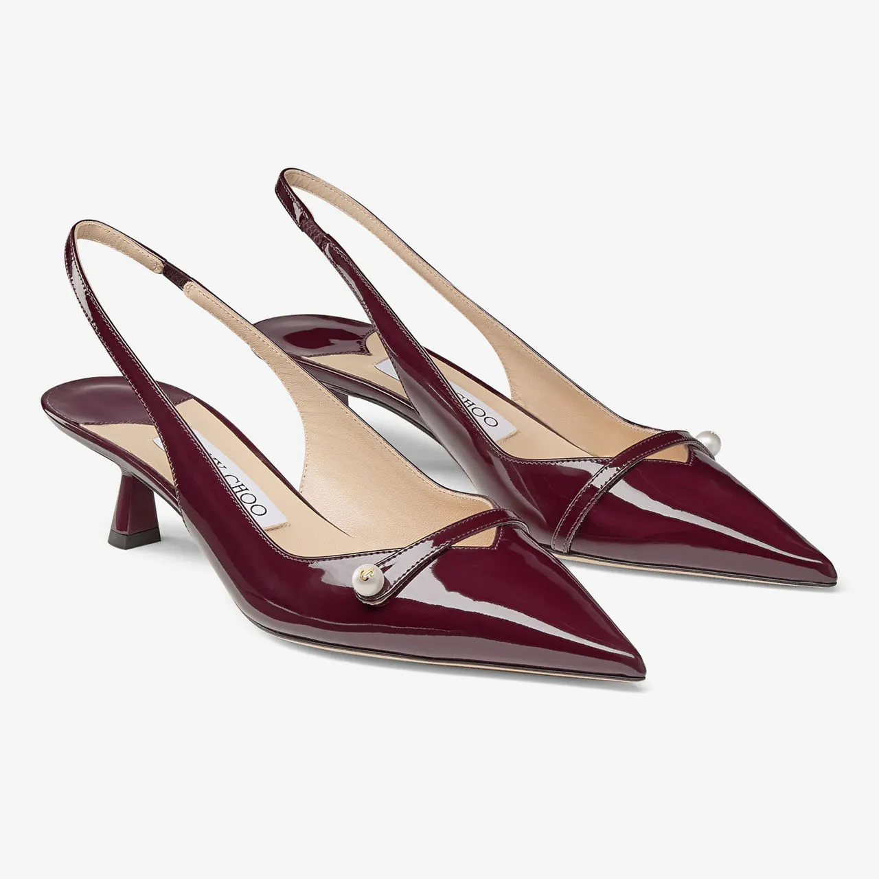 Jimmy Choo Amita 45 Slingback Kitten Heels Red