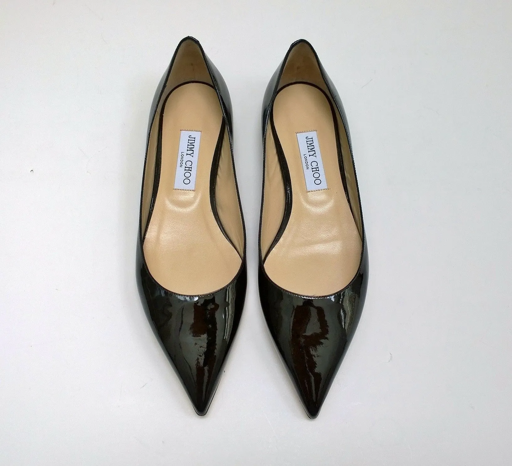 Jimmy Choo Black Patent Pointy Flats