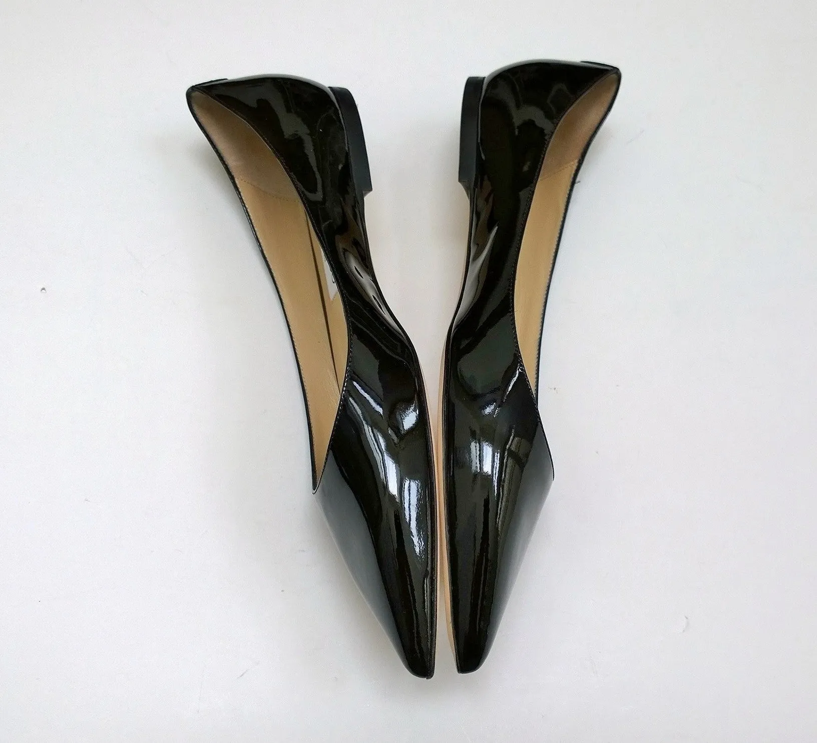 Jimmy Choo Black Patent Pointy Flats