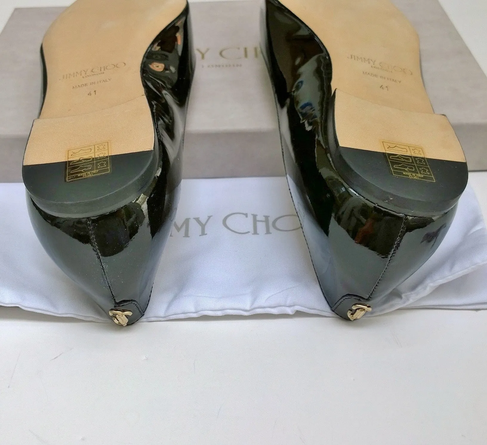 Jimmy Choo Black Patent Pointy Flats