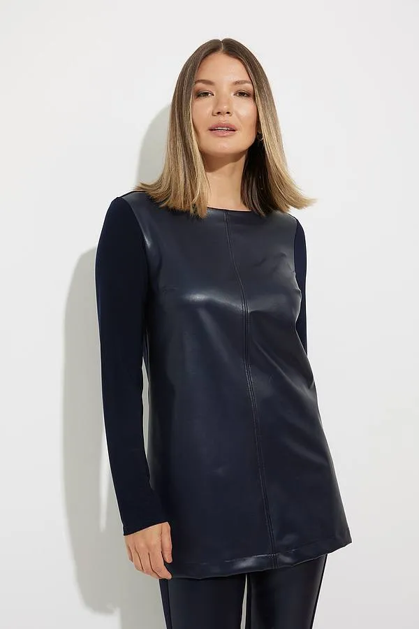 Joseph Ribkoff 224158 Faux Leather Tunic