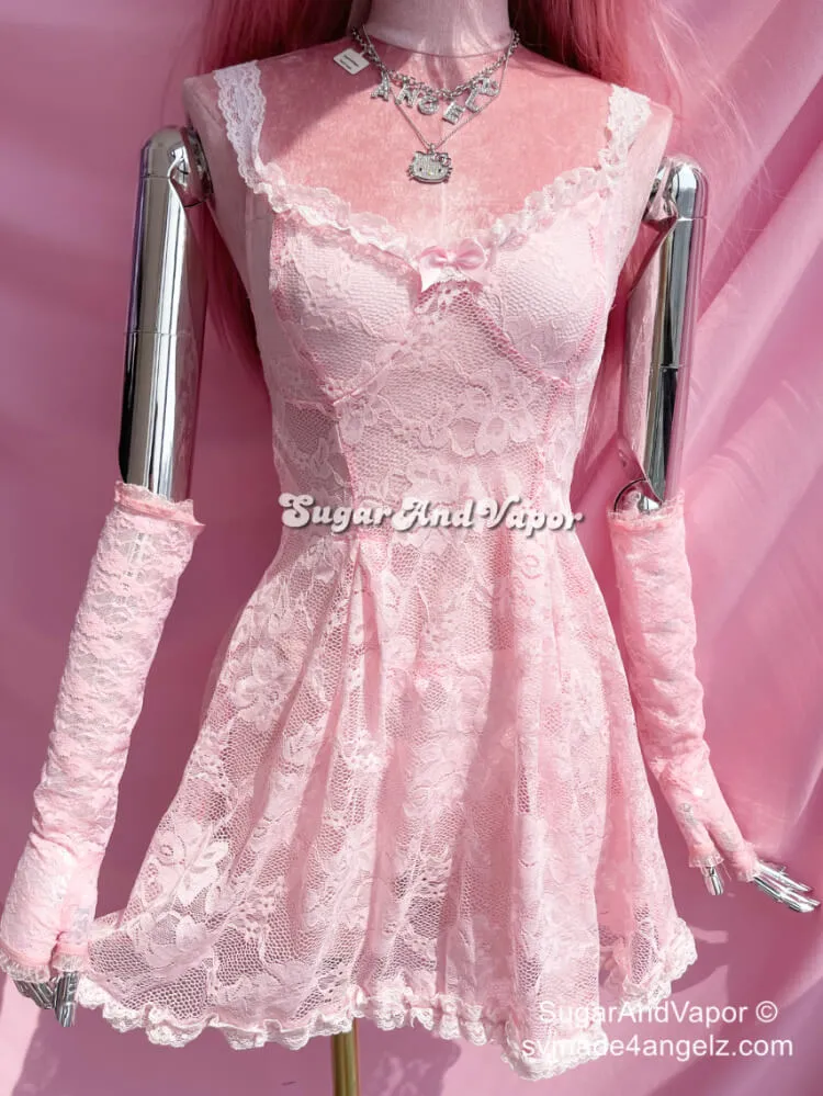 Pink Lace See-through Dress Jules