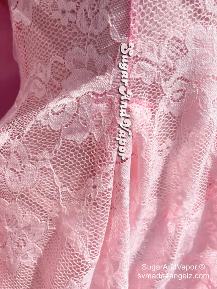 Pink Lace See-through Dress Jules