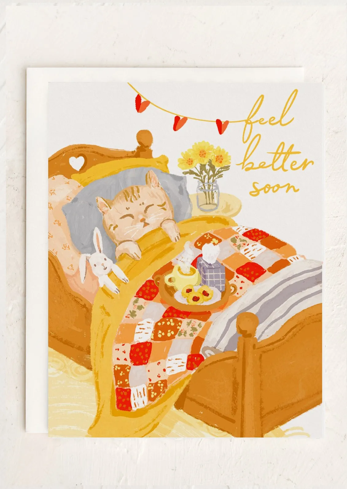 Kitten Motif Get Well Card