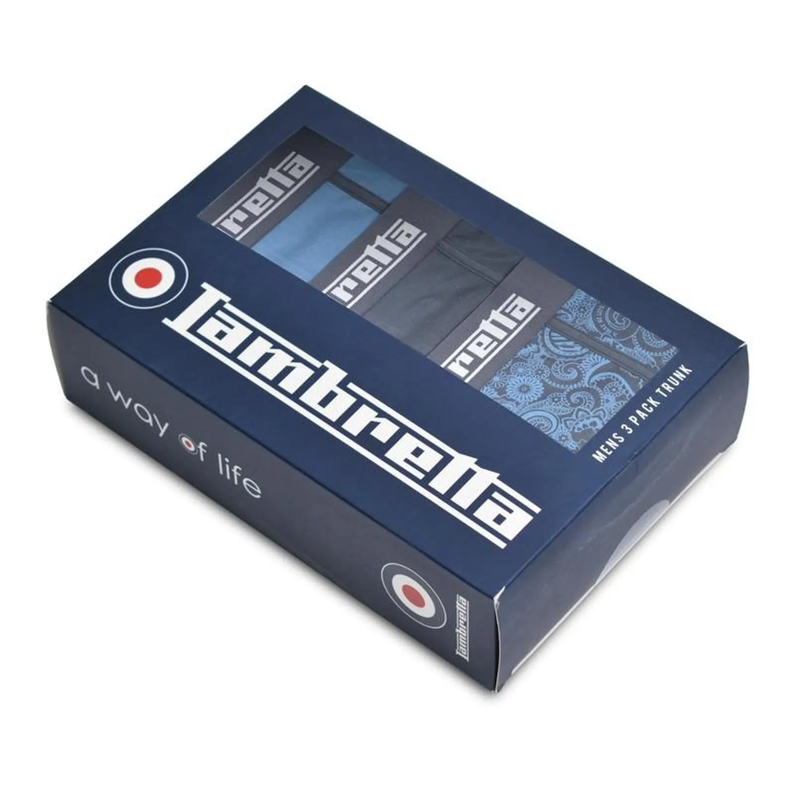Lambretta Mens 3 Pack Paisley Elasticated Boxer Shorts Khaki