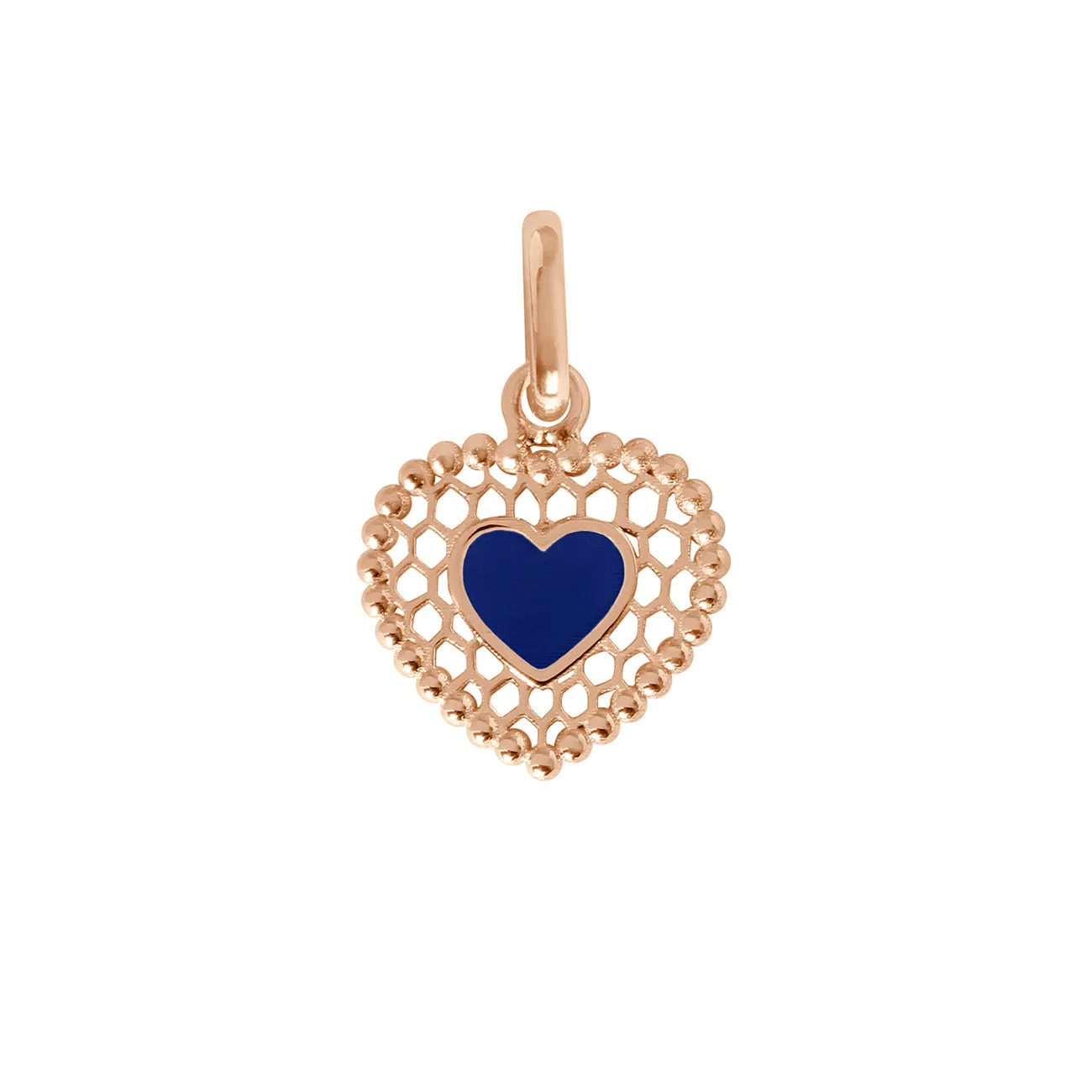 Lapis Rose Gold Lace Pendant