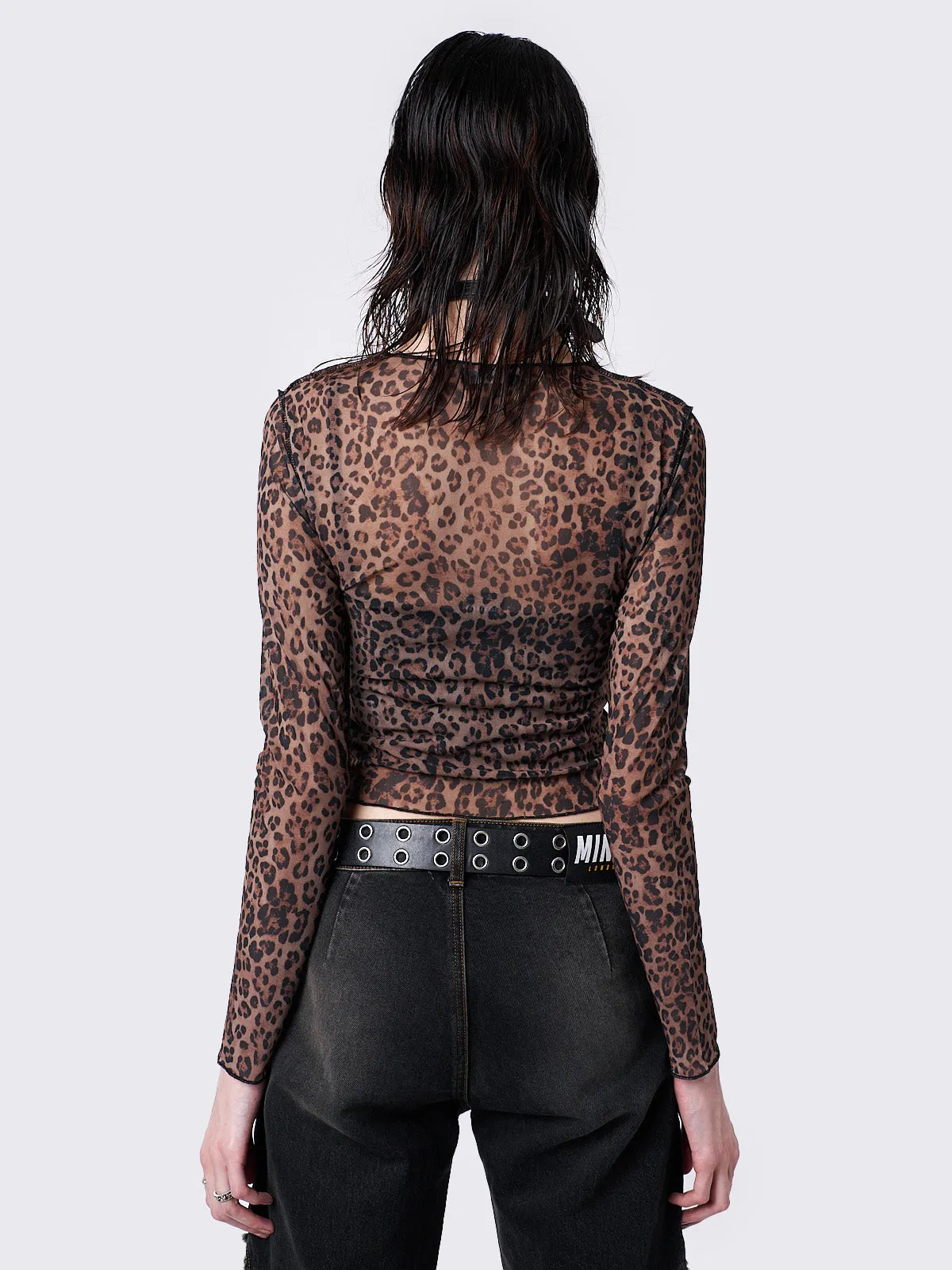 Bold Leopard Print Mesh Top