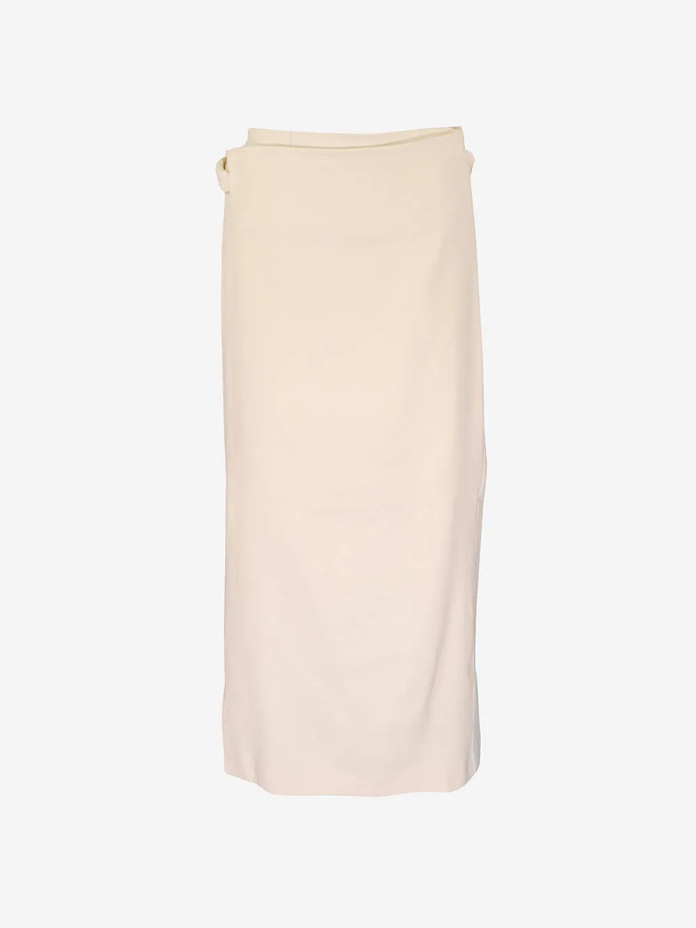 Wrap Midi Skirt with Twisted Waist Detail