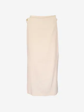 Wrap Midi Skirt with Twisted Waist Detail