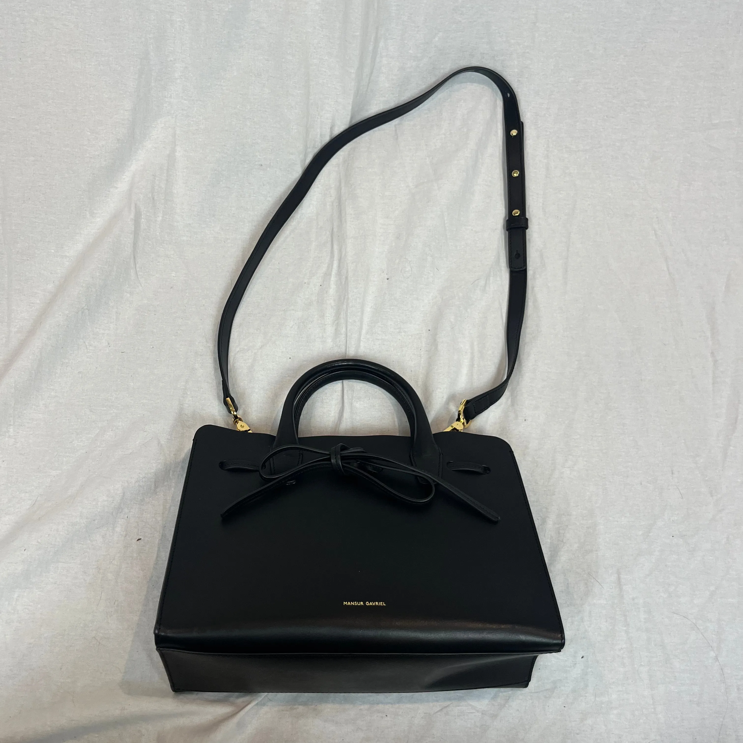 Brand New Sun Bag in Black Smooth Leather by Mansur Gavriel