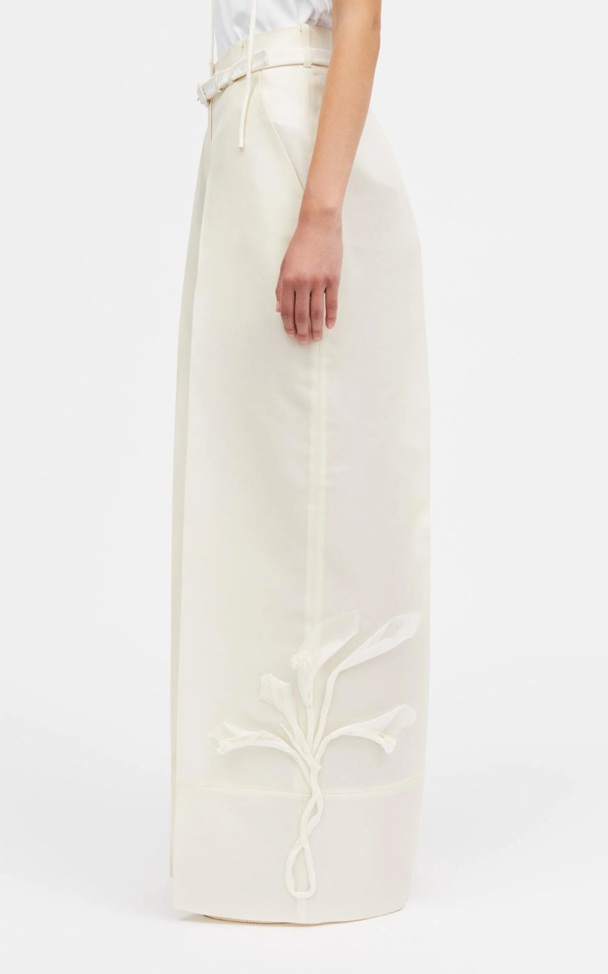 Mark Kenly Domino Tan Pashi Atelier Silk-Wool Wide-Leg Pants