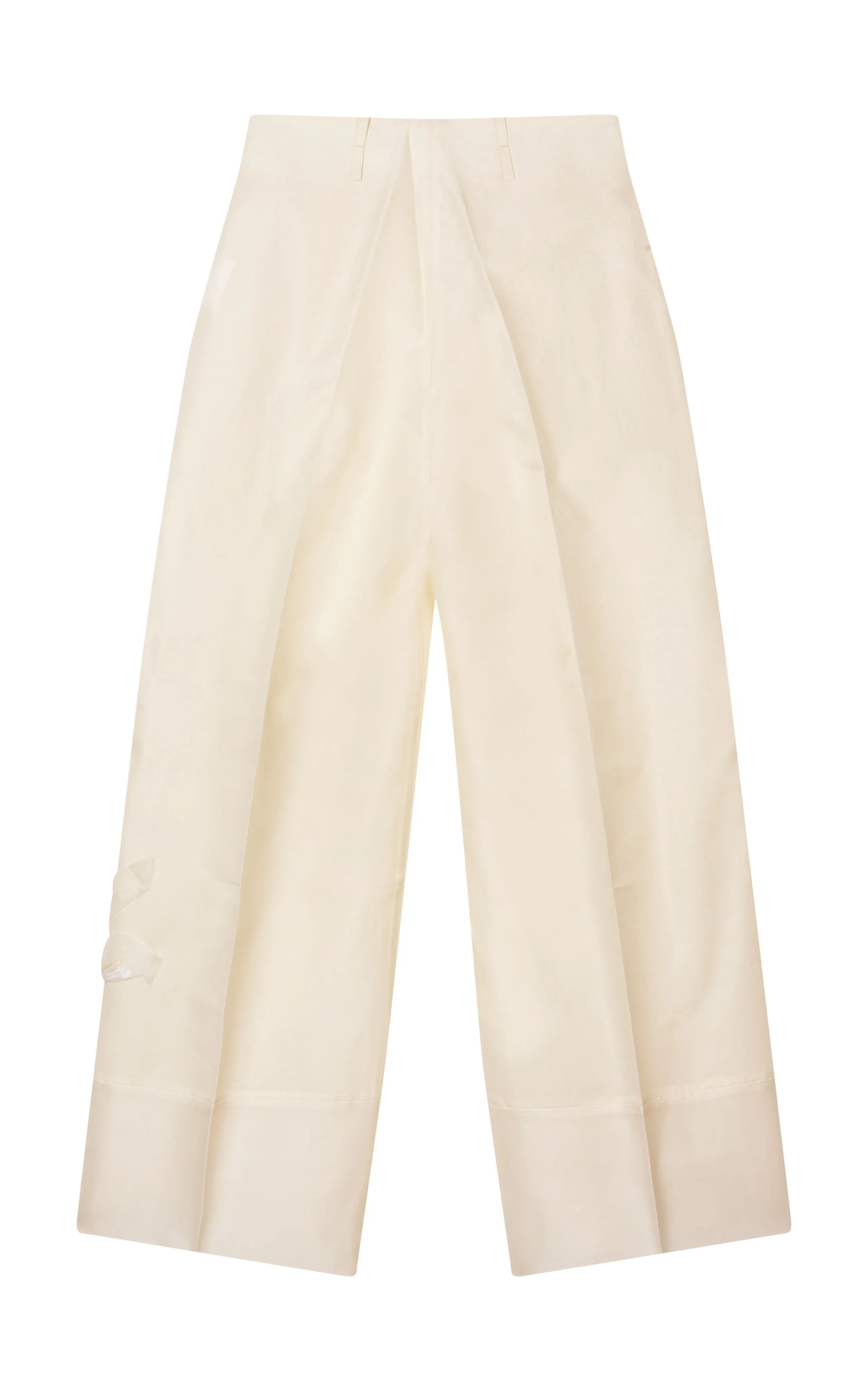 Mark Kenly Domino Tan Pashi Atelier Silk-Wool Wide-Leg Pants