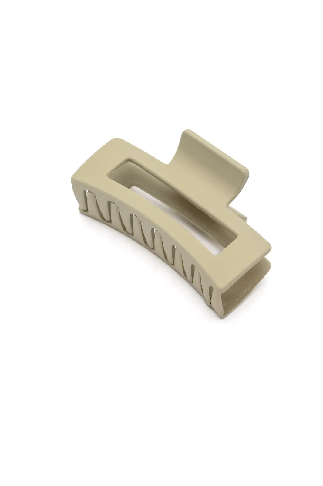 Matte Ivory Rectangle Claw Clip