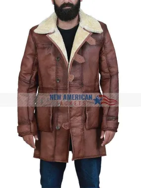 Men's Brown Shearling Leather Bane Coat