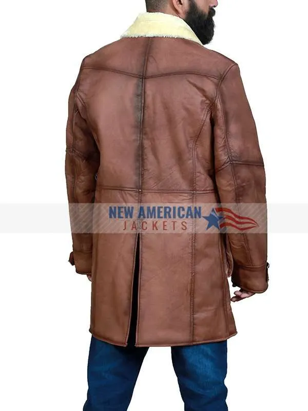 Men's Brown Shearling Leather Bane Coat