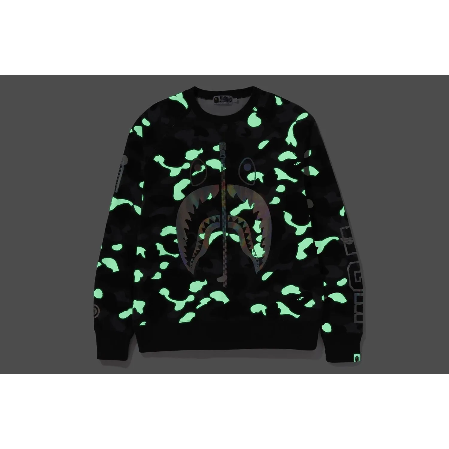 Mens City Camouflage Shark Crewneck Sweatshirt