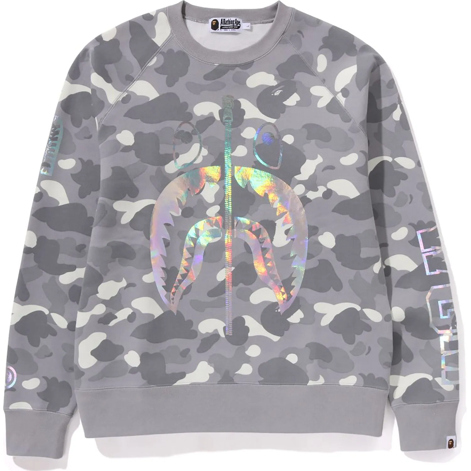 Mens City Camouflage Shark Crewneck Sweatshirt