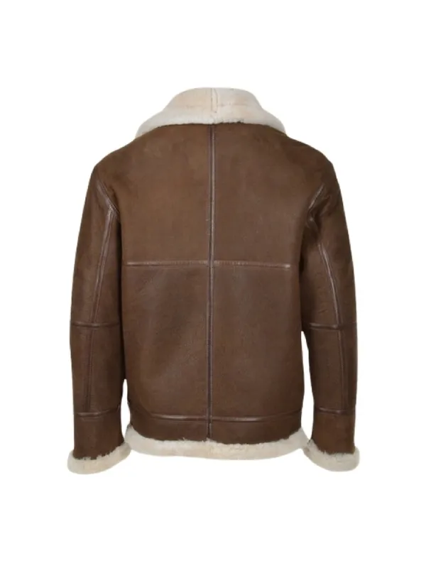 Shearling Leather Jacket in Umber Brown for Men