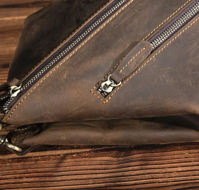 Men's Vintage Leather Chest Bag