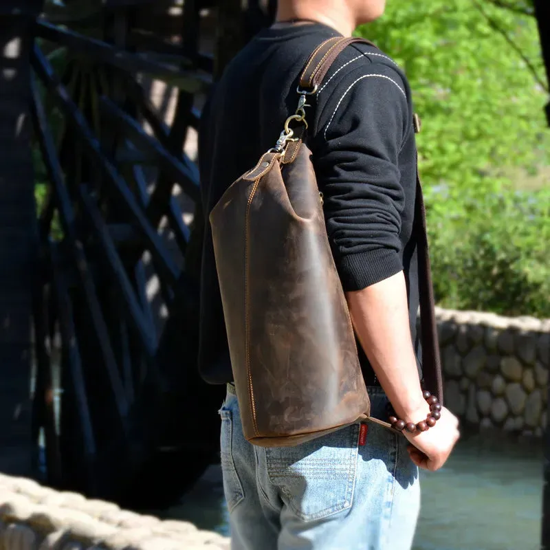 Men's Vintage Leather Chest Bag