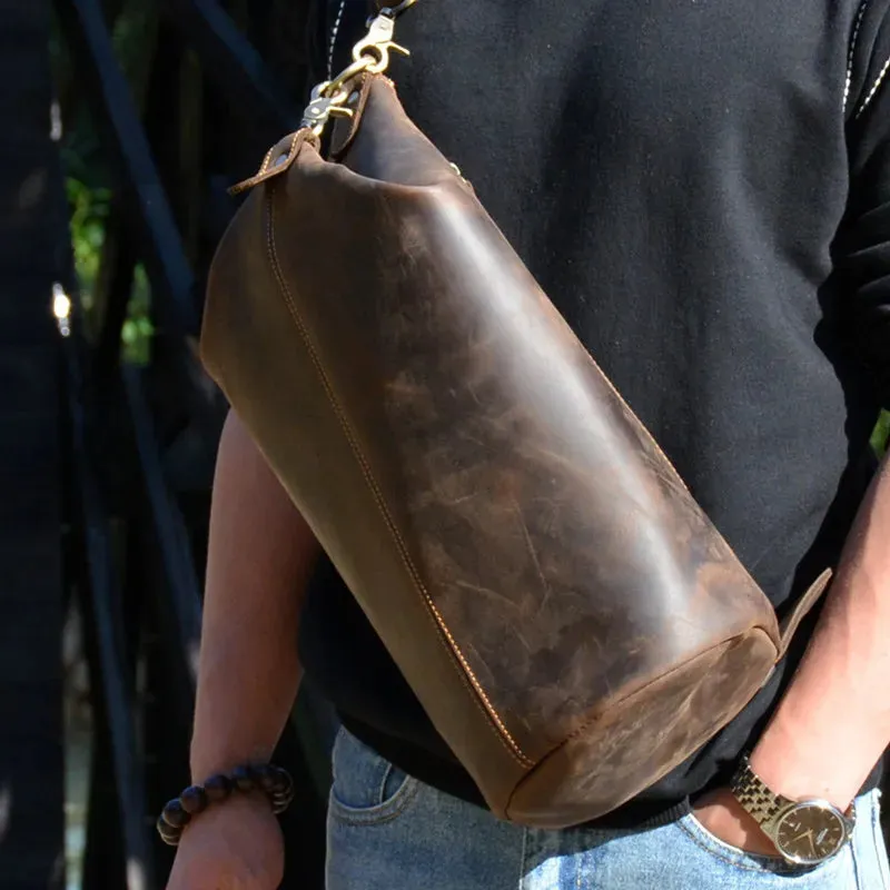 Men's Vintage Leather Chest Bag