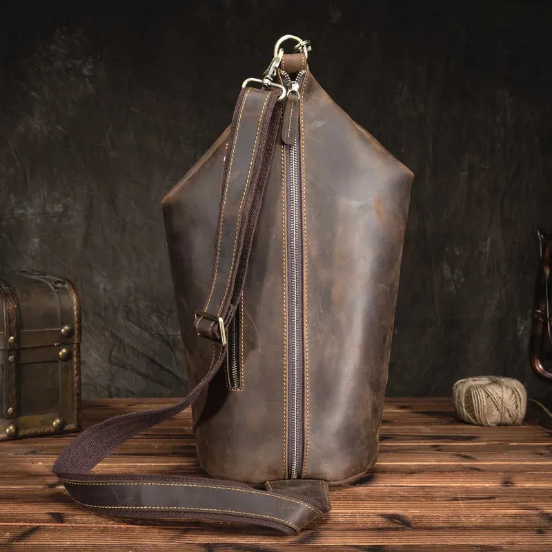 Men's Vintage Leather Chest Bag