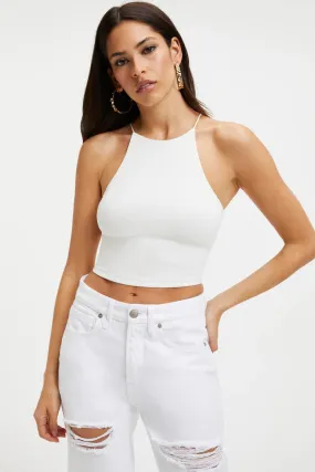 90s Style White Crop Top