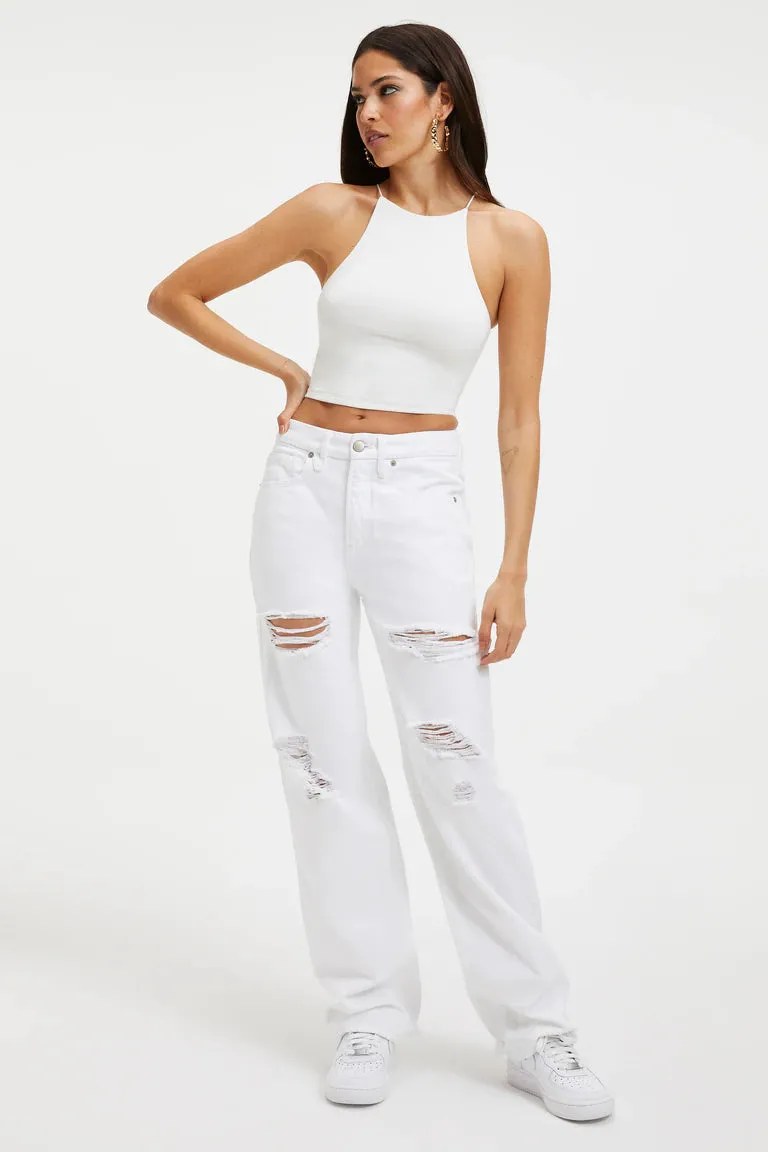 90s Style White Crop Top