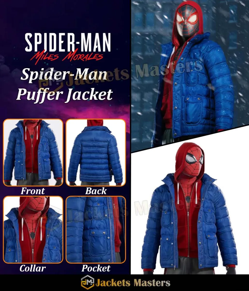 Spider-Man PS4 Miles Morales Puffer Hooded Jacket