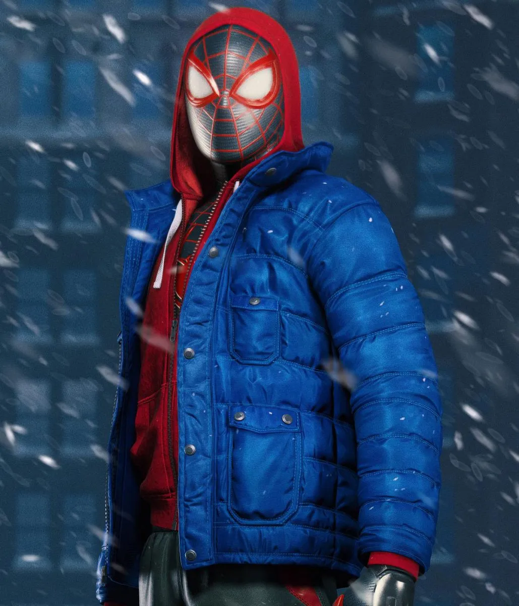 Spider-Man PS4 Miles Morales Puffer Hooded Jacket