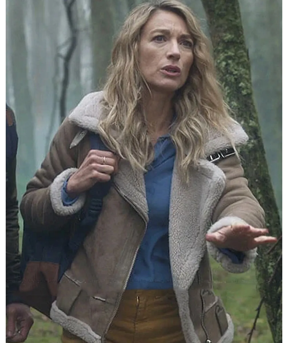 Shearling Suede Jacket named La Brea Natalie Zea